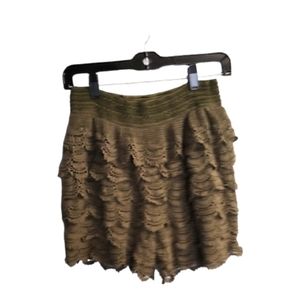 Riley+James Women's Ruffled Lace 100% Cotton Dress Shorts Green Size 14/16